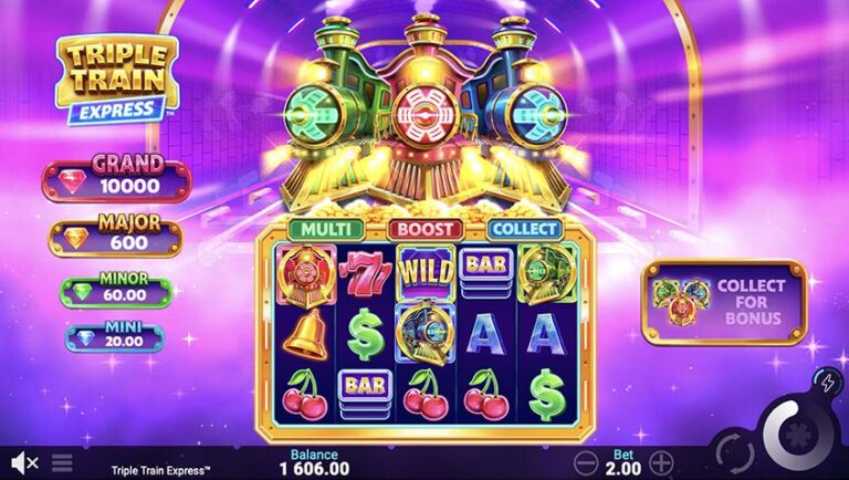 Triple Train Express slot gameplay screenshot