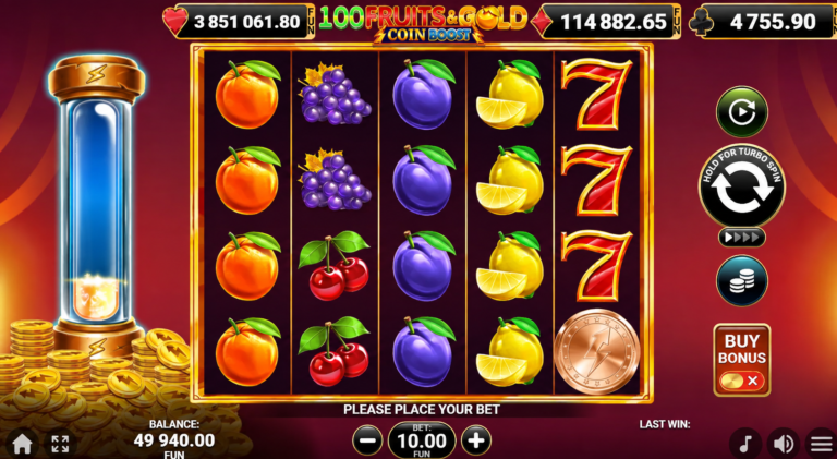 100 Fruits & Gold Coin Boost Online Video Slot