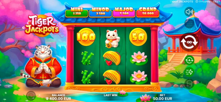 Tiger Jackpots Online Video Slot gameplay screenshot