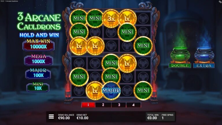 3 Arcane Cauldrons Online Video Slot gameplay screenshot