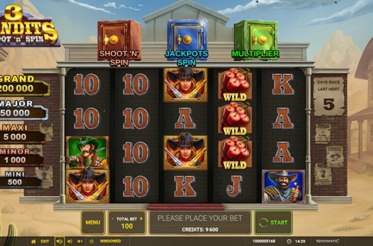 3 Bandits Shoot N Spin Online Video Slot