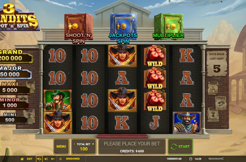 3 Bandits Shoot N Spin Online Video Slot
