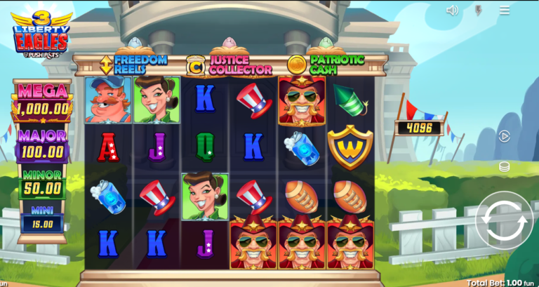 3 Liberty Eagles Online Video Slot gameplay screenshot