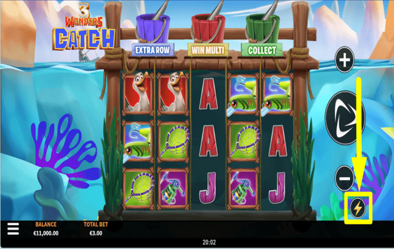 3 Wonders Catch slot gameplay screenshot