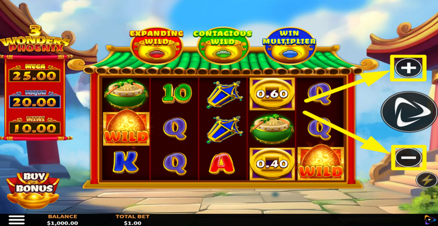 3 Wonders Phoenix slot gameplay screenshot