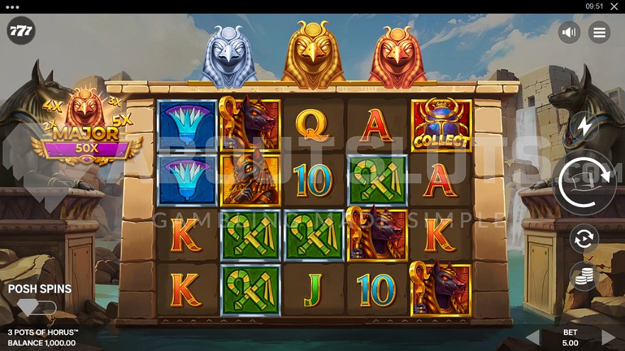 3 Pots of Horus Online Video Slot