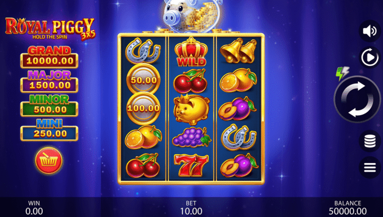 3x5 Royal Piggy Online Video Slot gameplay screenshot