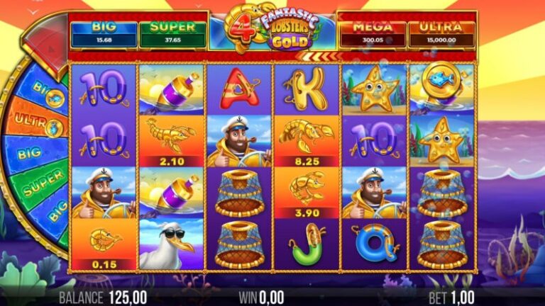 4 Fantastic Lobsters Gold slot gameplay screenshot