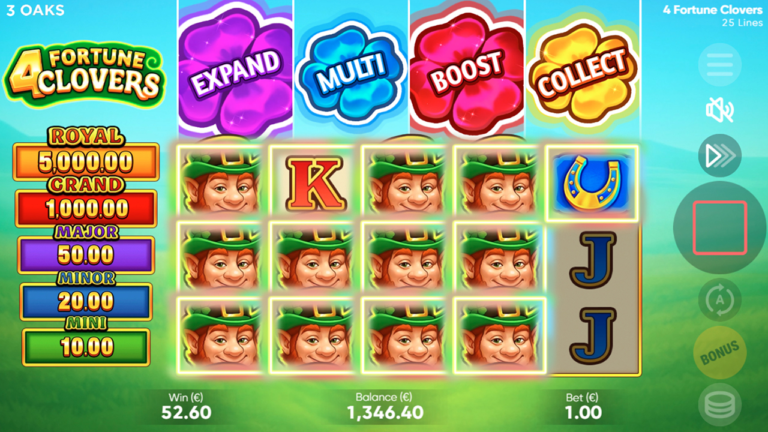 4 Fortune Clovers Online Video Slot gameplay screenshot