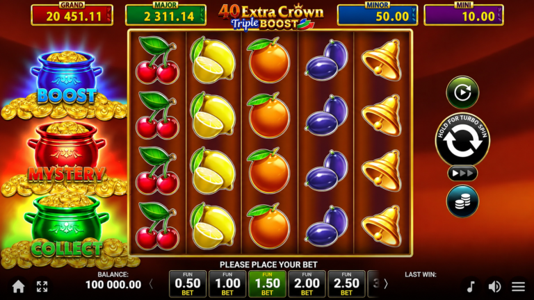 40 Extra Crown Triple Boost Online Video Slot