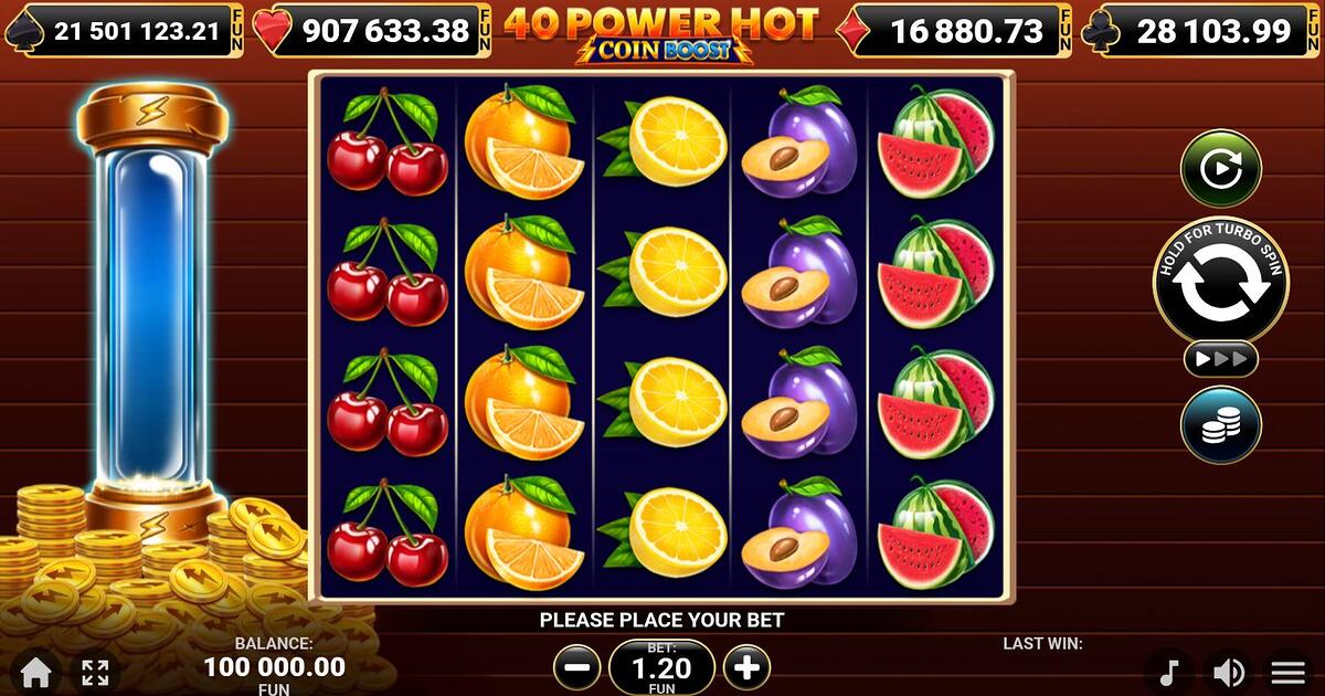 40 Power Hot Coin Boost Amusnet slot gameplay screenshot