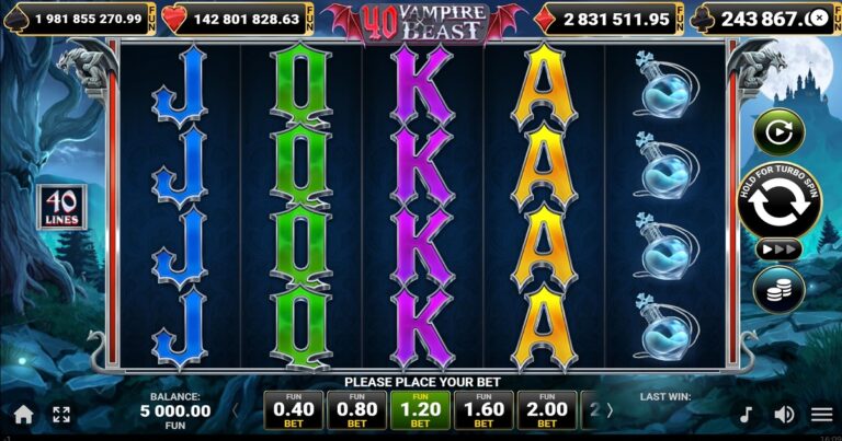 40 Vampire Beast Amusnet slot gameplay screenshot