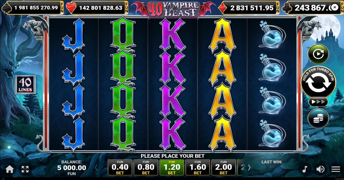 40 Vampire Beast Amusnet slot gameplay screenshot