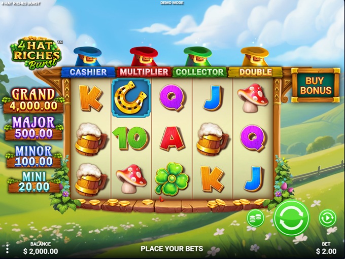 4 Hat Riches Burst Online Video Slot gameplay screenshot
