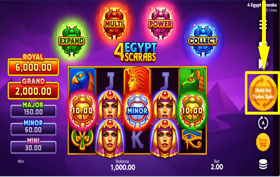 4 Egypt Scarabs Hold and Win Online Video Slot screenshot