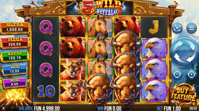 5 Wild Buffalo 3 Online Video Slot