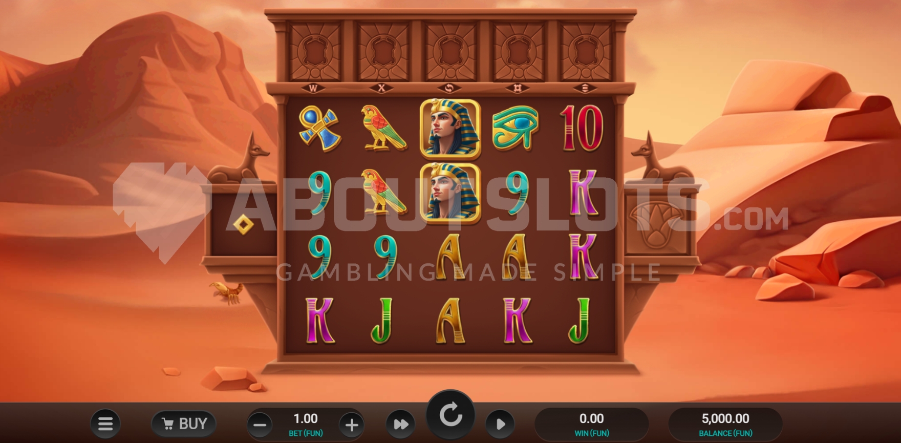 5 Tombs of Fortune slot gameplay screenshot
