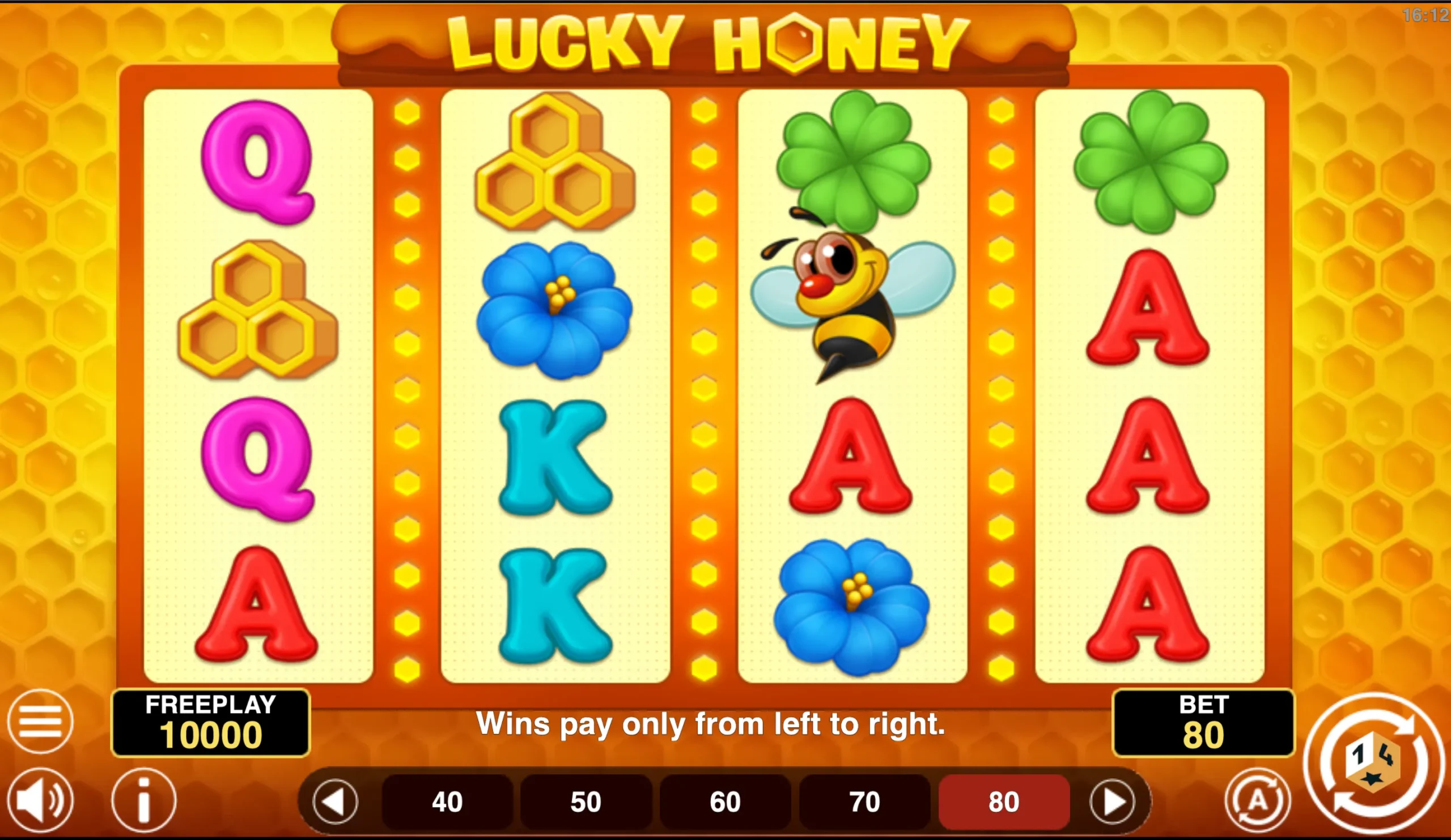 Lucky Honey Online Video Slot gameplay screenshot
