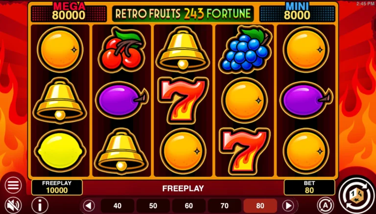 Retro Fruits 243 Fortune Online Video Slot gameplay screenshot