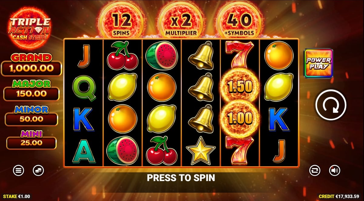 Triple Action Cash Strike Online Video Slot
