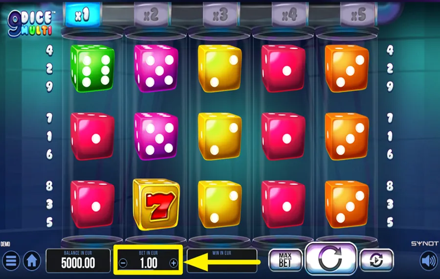 9 Dice Multi slot gameplay screenshot