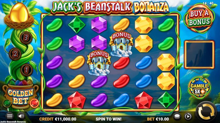 Jack's Beanstalk Bonanza slot gameplay screenshot