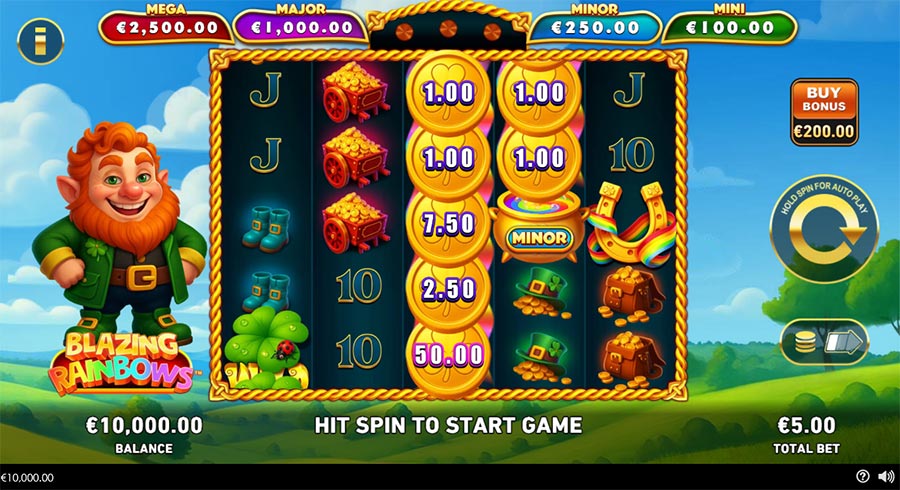 Blazing Rainbows Online Video Slot gameplay screenshot