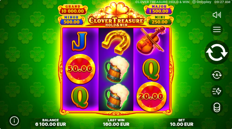 Clover Treasure Hold & Win Online Video Slot