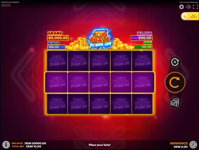 Coin Craze PowerUp Online Video Slot gameplay screenshot