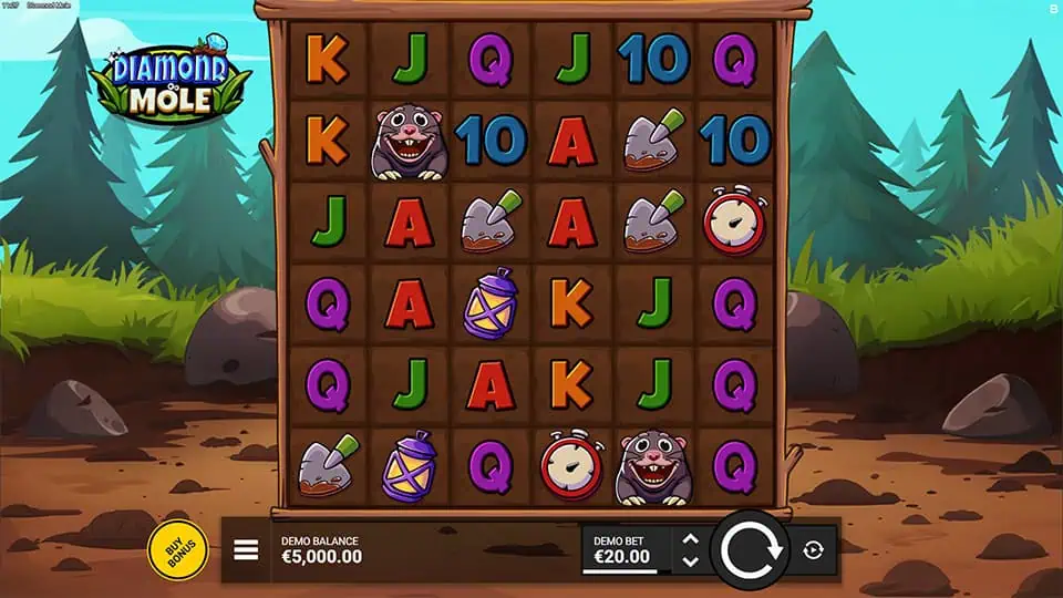 Diamond Mole slot gameplay screenshot