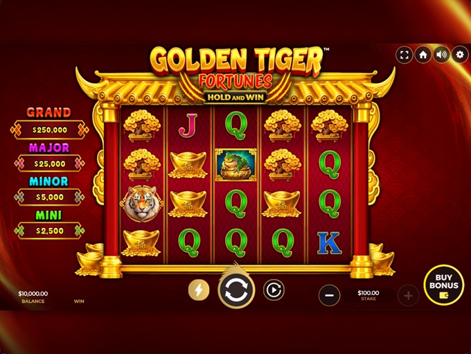 Golden Tiger Fortunes Hold and Win gameplay screenshot