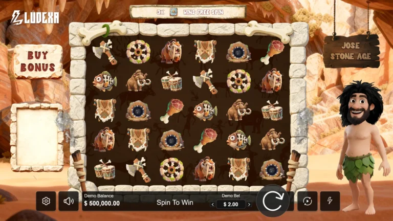 Jose Stone Age Ludexa slot gameplay screenshot
