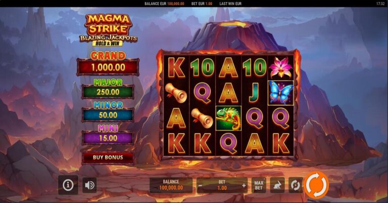Magma Strike Blazing Jackpots slot gameplay screenshot