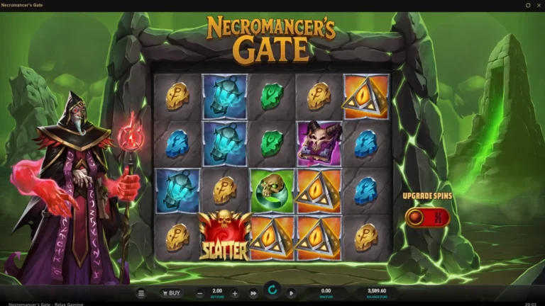 Necromancer's Gate Relax Gaming slot gameplay screenshot