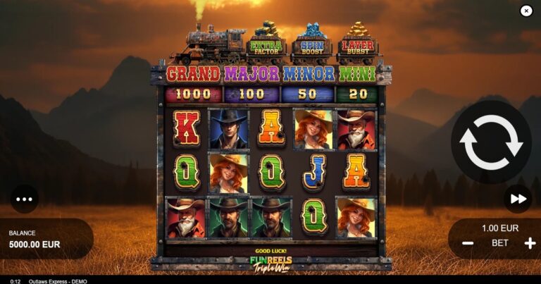 Outlaws Express Online Video Slot gameplay screenshot