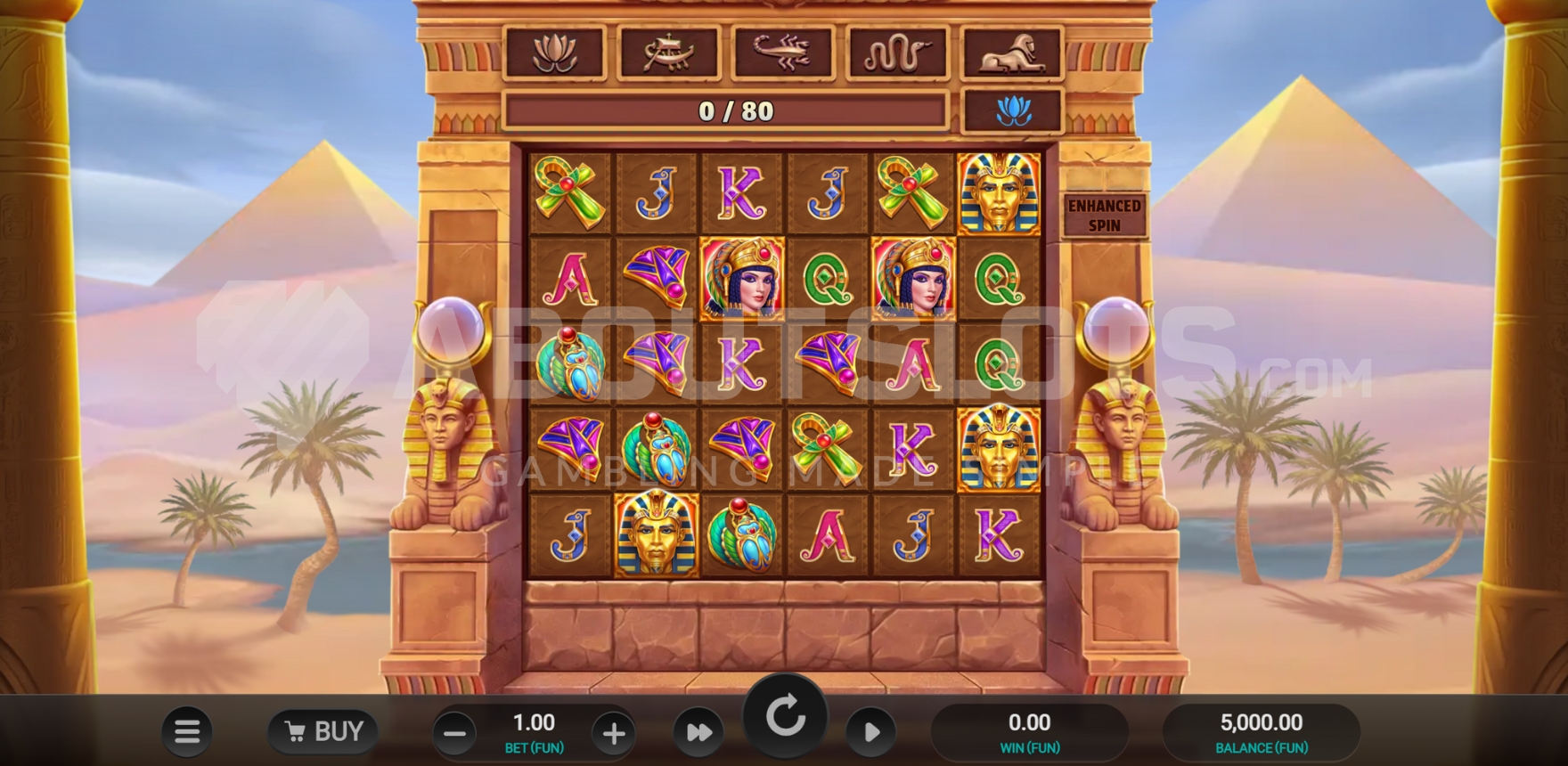 Pharaoh's Last Wish online slot gameplay screenshot