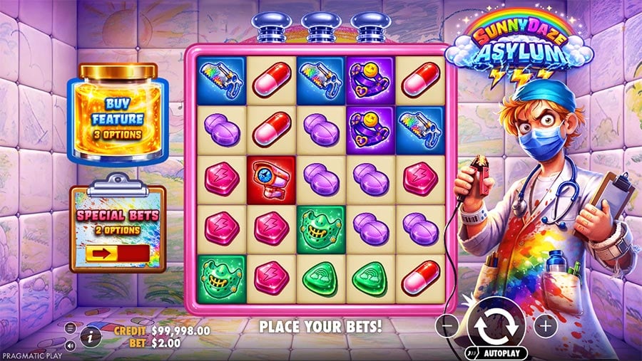 Sunnydaze Asylum Online Video Slot gameplay screenshot