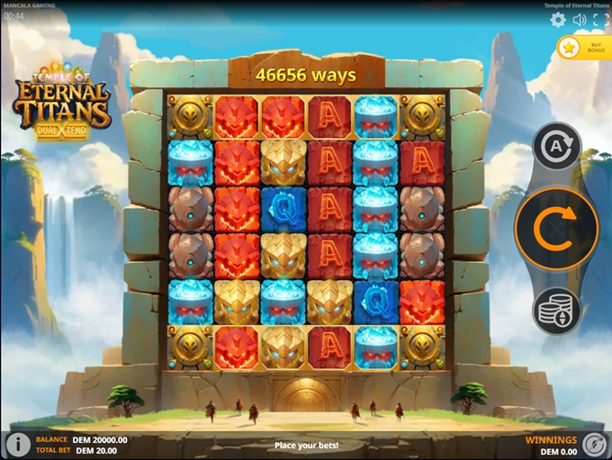 Temple of Eternal Titans Mancala Gaming slot gameplay screenshot