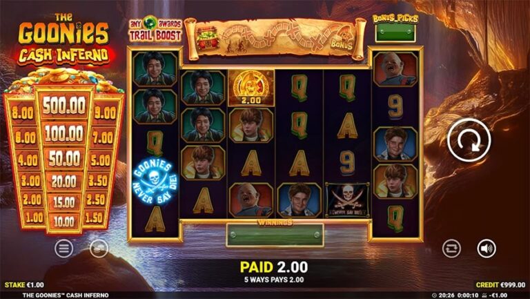 The Goonies Cash Inferno slot screenshot
