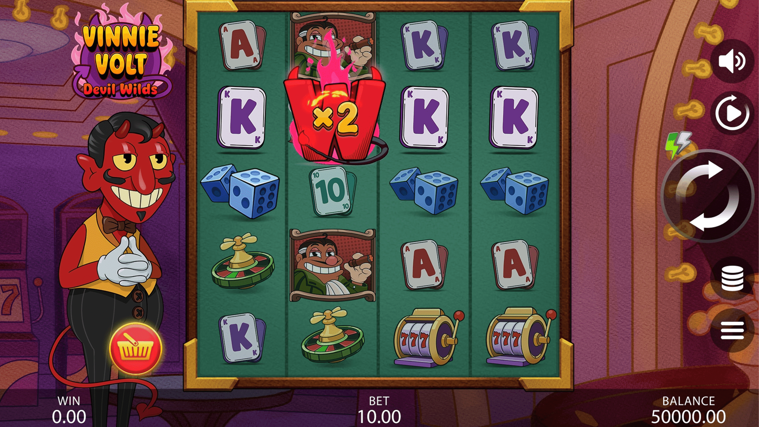Vinnie Volt Devil Wilds Online Video Slot gameplay screenshot