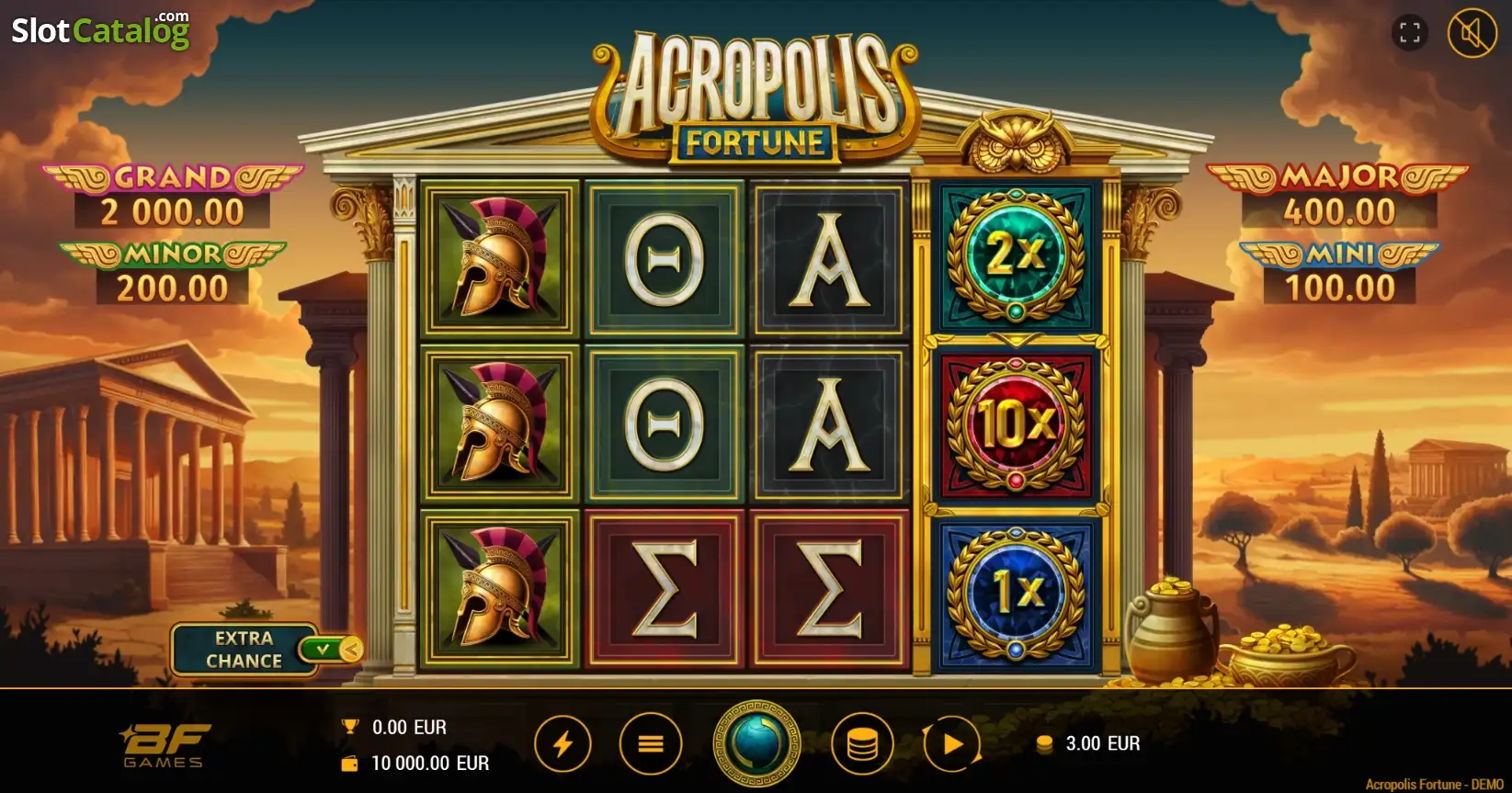 Acropolis Fortune Dice Online Video Slot gameplay screenshot