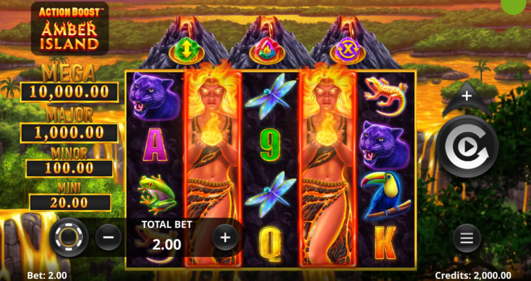 Action Boost Amber Island 2 slot gameplay screenshot