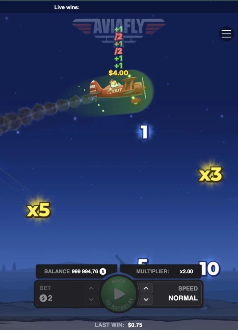 Aviafly 2 casino game screenshot