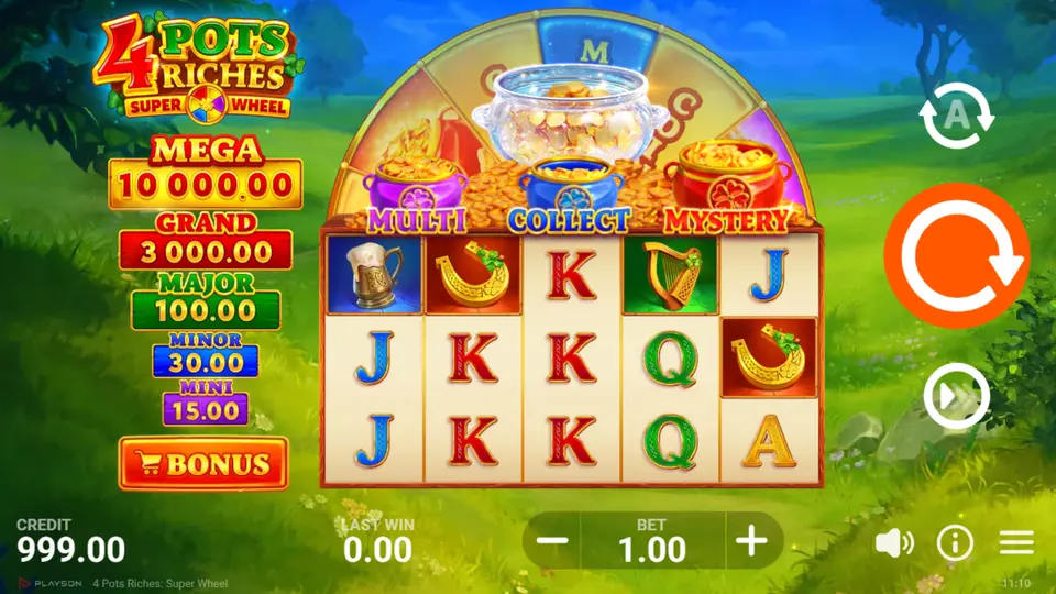 4 Pots Riches Super Wheel Online Video Slot gameplay screenshot