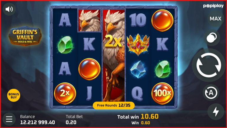 Griffin's Vault slot gameplay screenshot