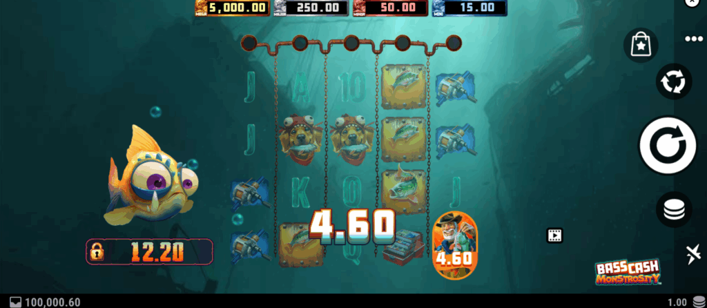 Bass Cash Monstrosity Alchemy Gaming slot gameplay screenshot