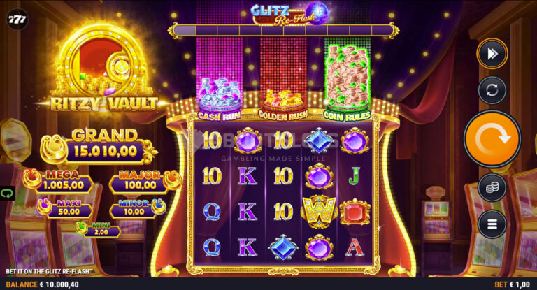 Bet It On The Glitz Re-Flash slot screenshot