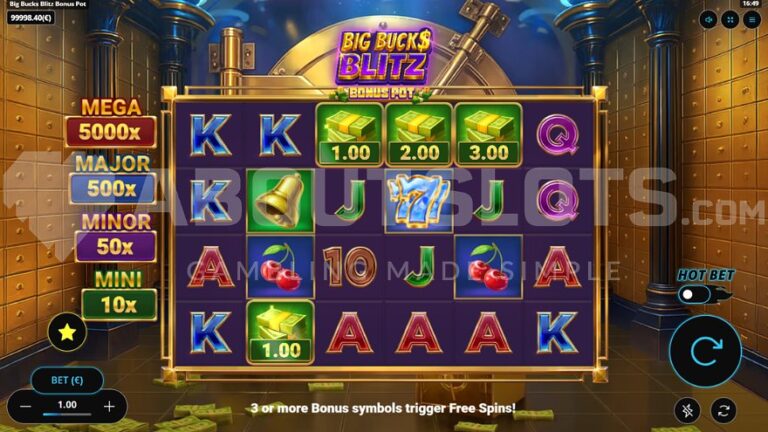 Big Bucks Blitz Bonus Pot Online Video Slot