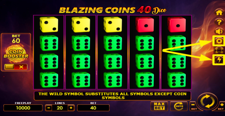 Blazing Coins 40 Dice Online Video Slot gameplay screenshot