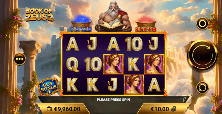 Book of Zeus 2 Amigo Gaming slot gameplay screenshot